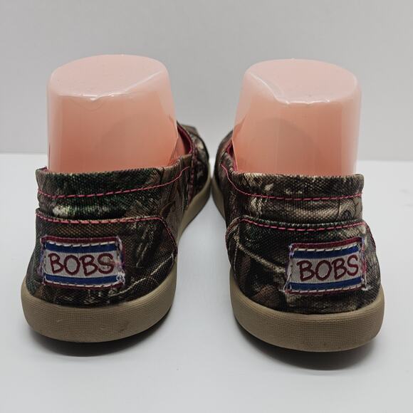 Bobs Skechers Womens 7 Shoes Slip On Camo Woods Loafers Leather Soles Canvas - Picture 4 of 6